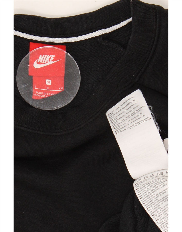 NIKE Womens Oversized Sweatshirt Jumper UK 10 Small Black Cotton Vintage Nike and Second-Hand Nike from Messina Hembry 