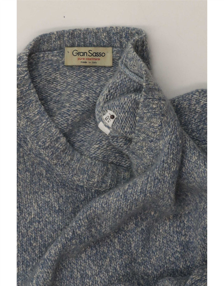 Maglione girocollo da uomo Gran Sasso IT 48 Cashmere screziato blu medio