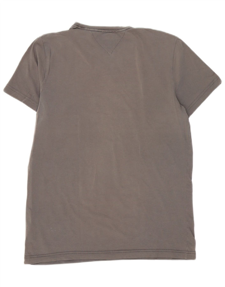 T-shirt slim fit da uomo Tommy Hilfiger Top in cotone grigio medio