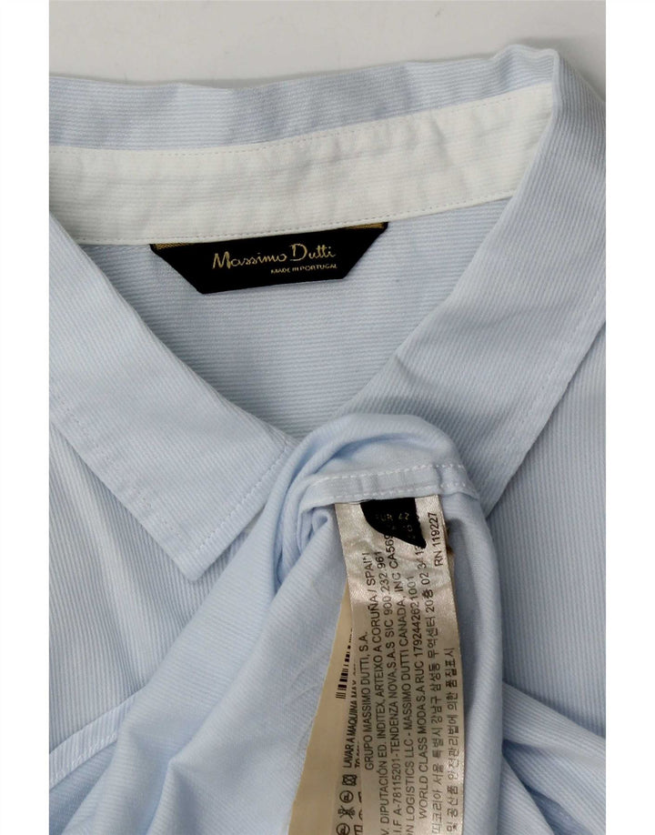 Camicia da donna Massimo Dutti taglia 42 grande cotone gessato blu