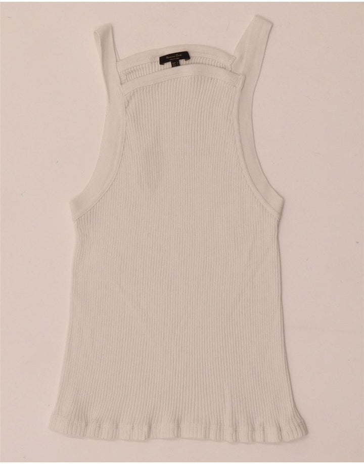 Canotta corta da donna Massimo Dutti UK 14 grande bianca