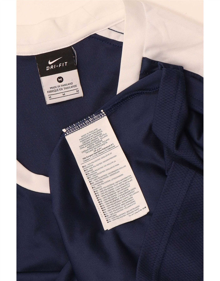 Maglia Nike Dri Fit da uomo a maniche lunghe, poliestere color block medio blu navy