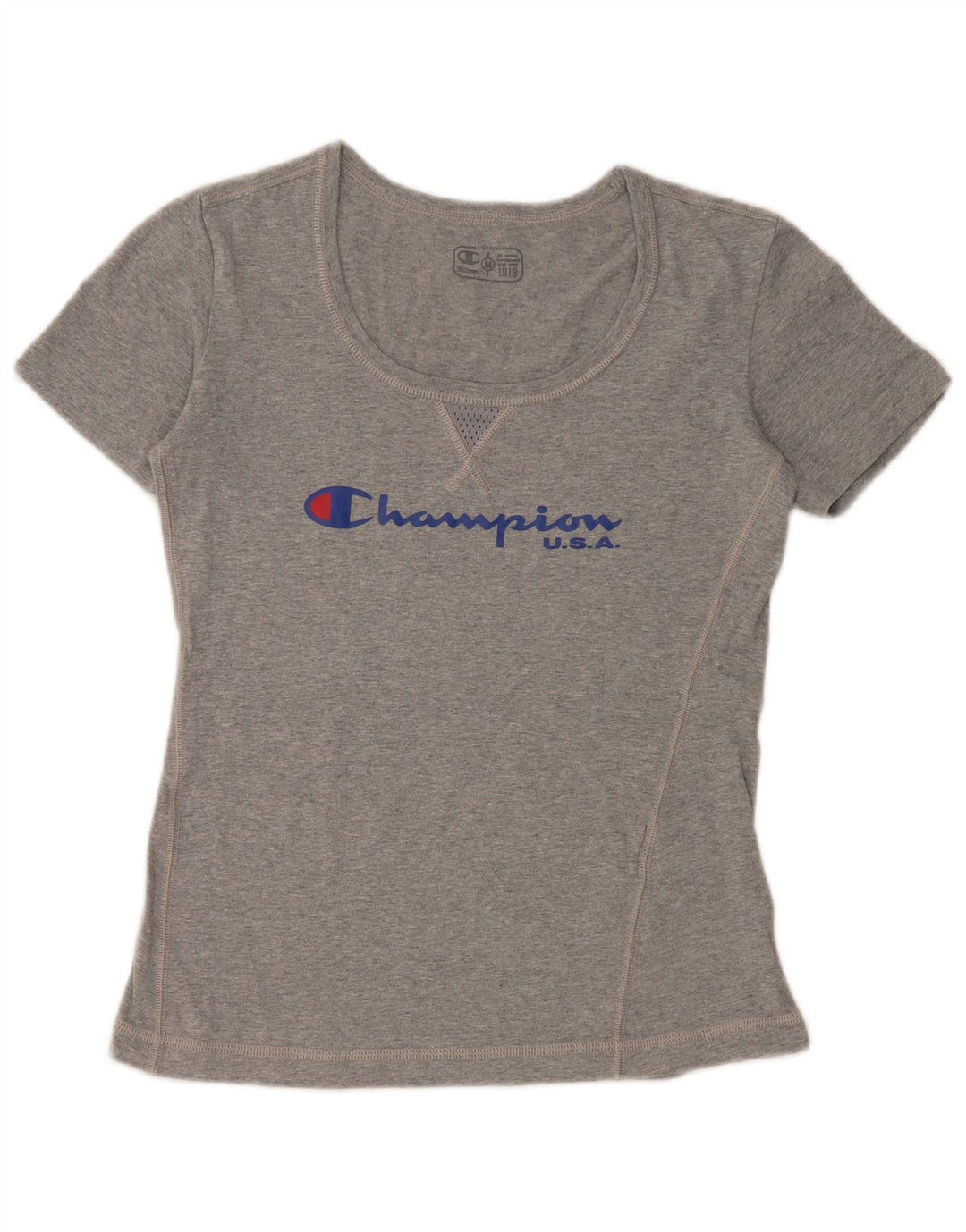T-shirt grafica da donna CHAMPION Top UK 12 Grigio medio