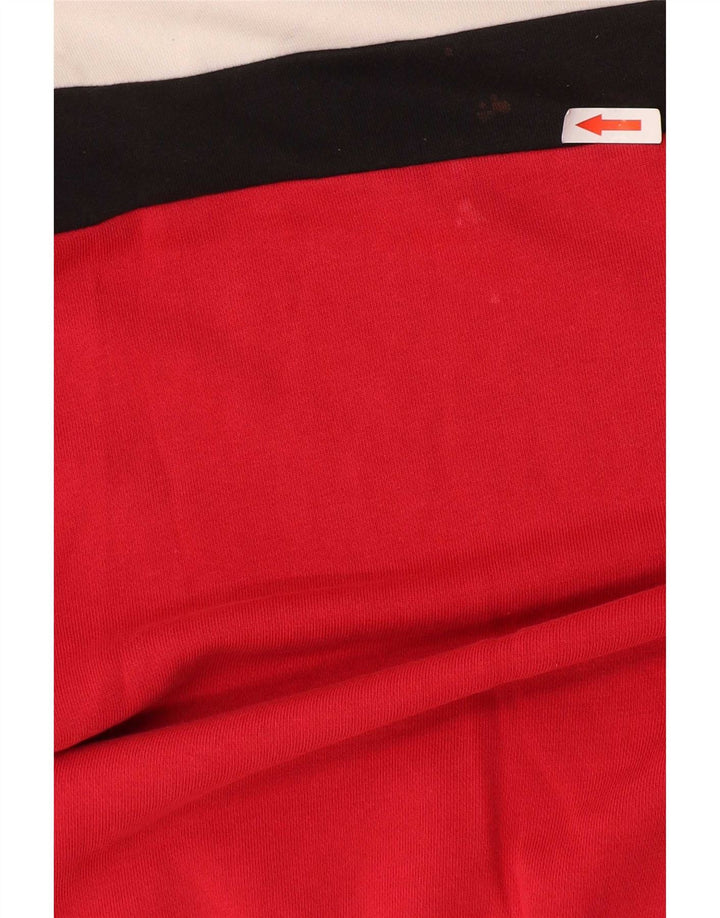 Fila Felpa grafica da uomo Maglione Large Rosso Colourblock in cotone