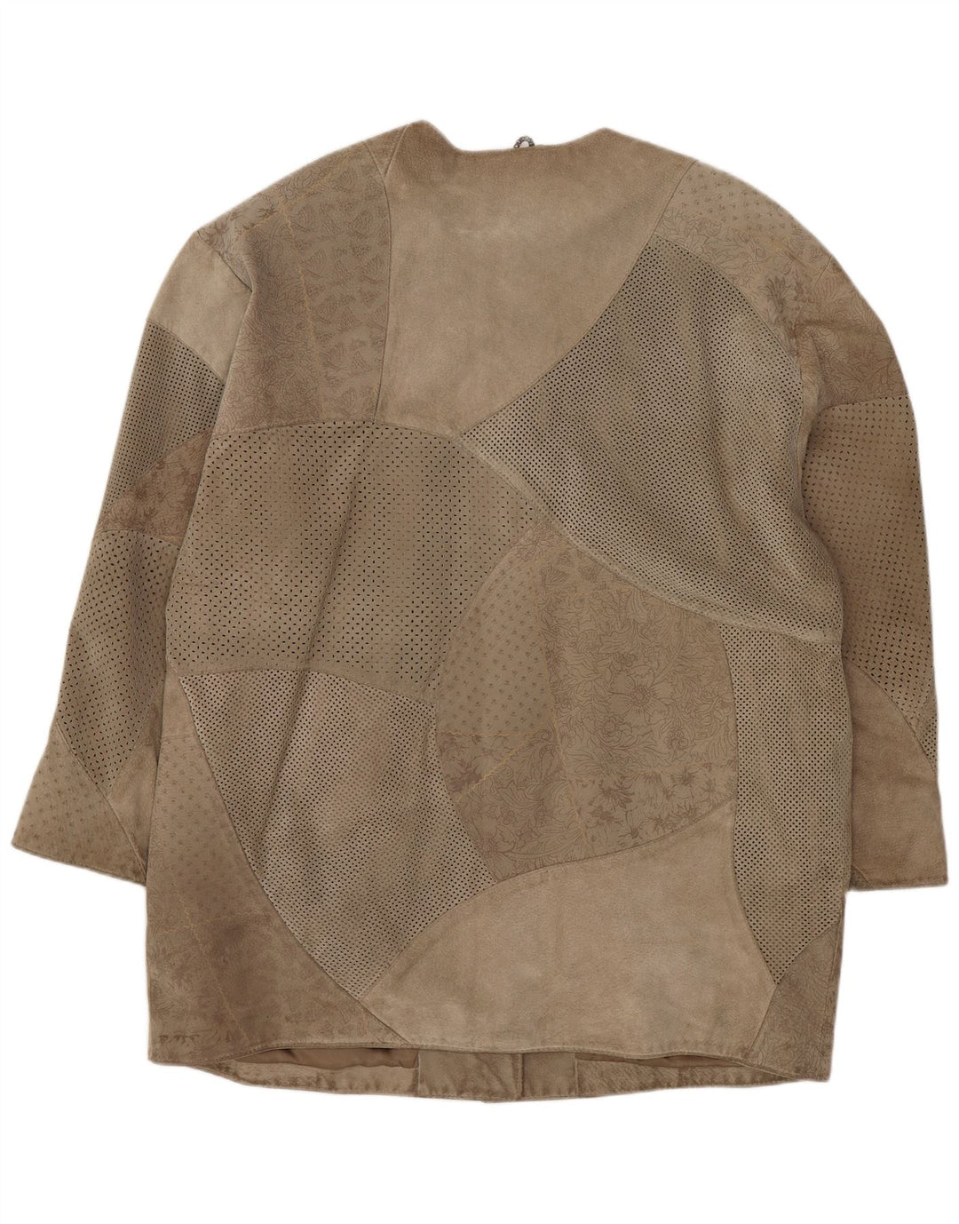 Soprabito in pelle scamosciata da donna Giorgio Mobiani UK 18/20 XL Colorblock grigio