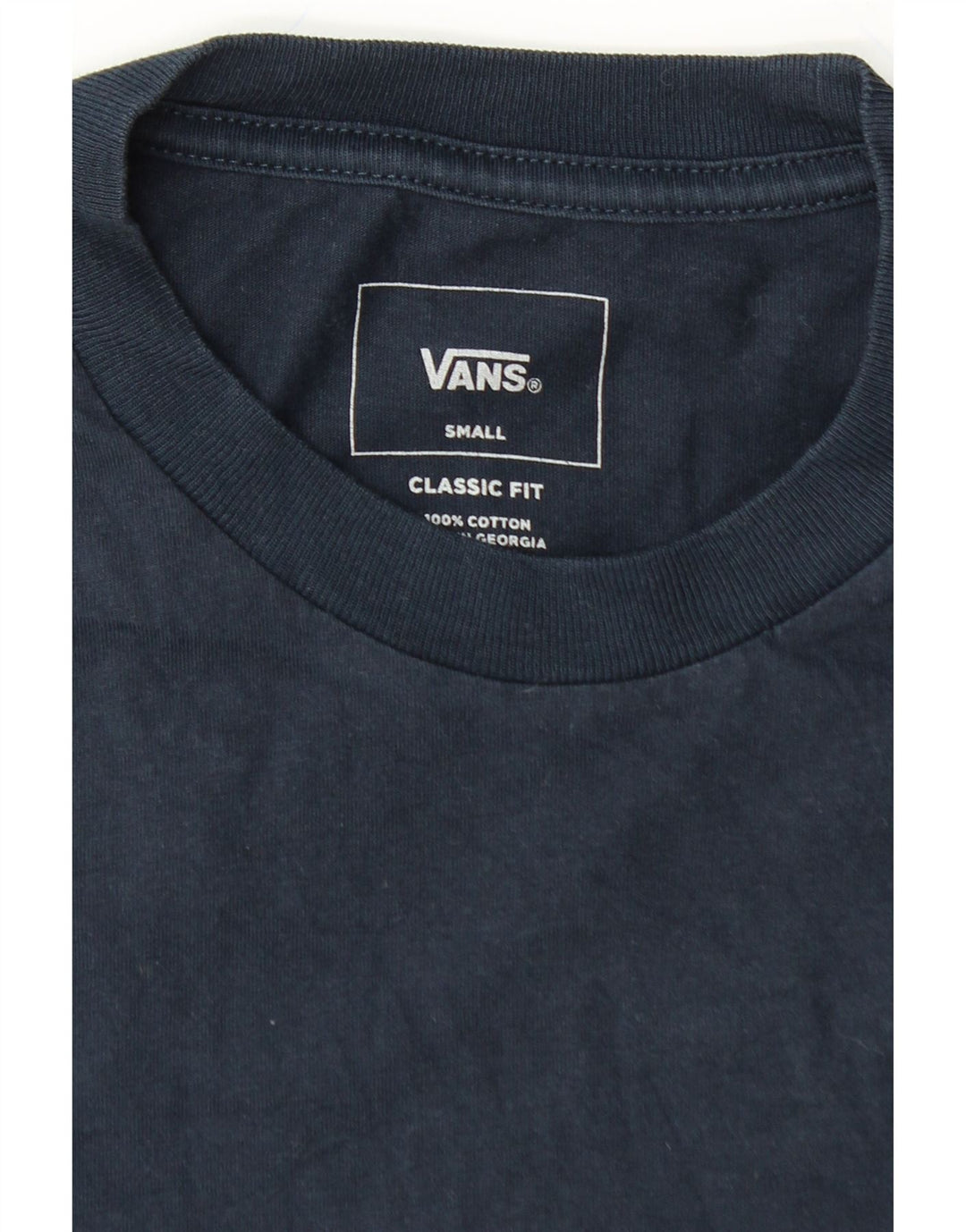 VANS Mens Classic Fit T-Shirt Top Small Navy Blue Vintage Vans and Second-Hand Vans from Messina Hembry 