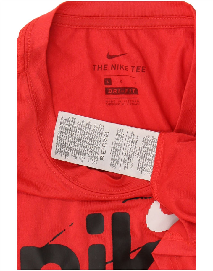 NIKE T-shirt grafica da uomo Dri Fit Top grande rosso in poliestere
