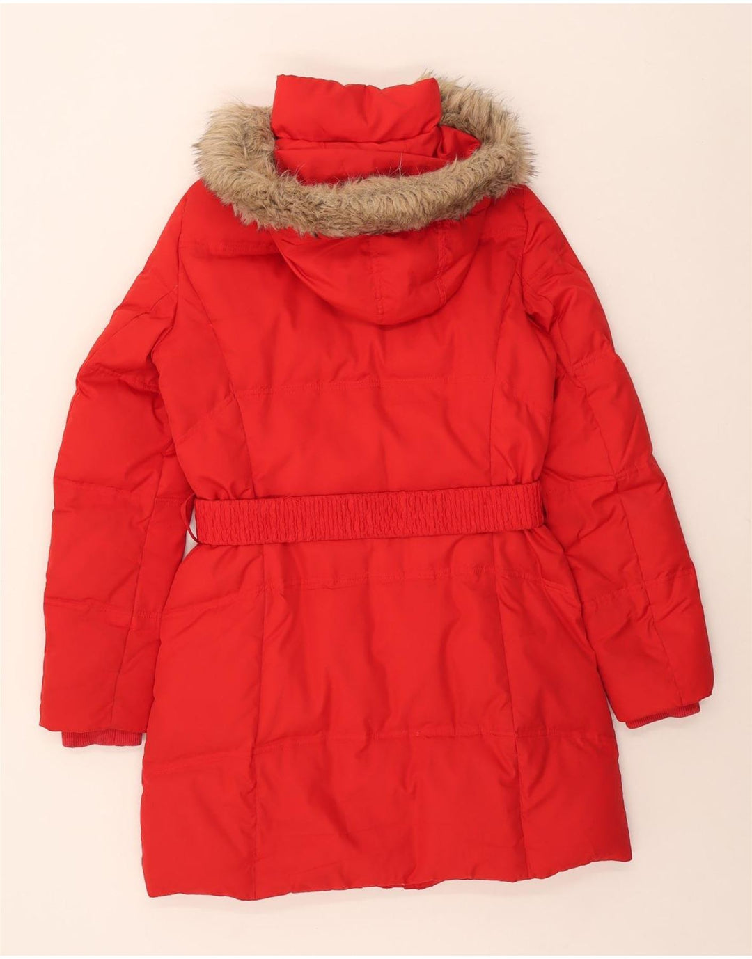 Cappotto imbottito con cappuccio da donna Esprit UK 10 piccolo poliestere rosso