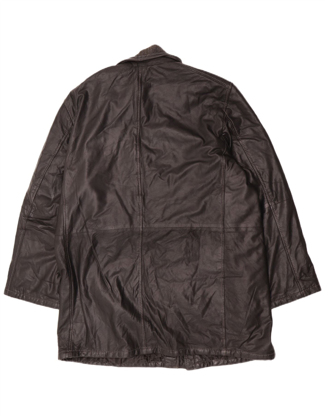 Cappotto in pelle vintage da uomo IT 58 4XL Pelle nera