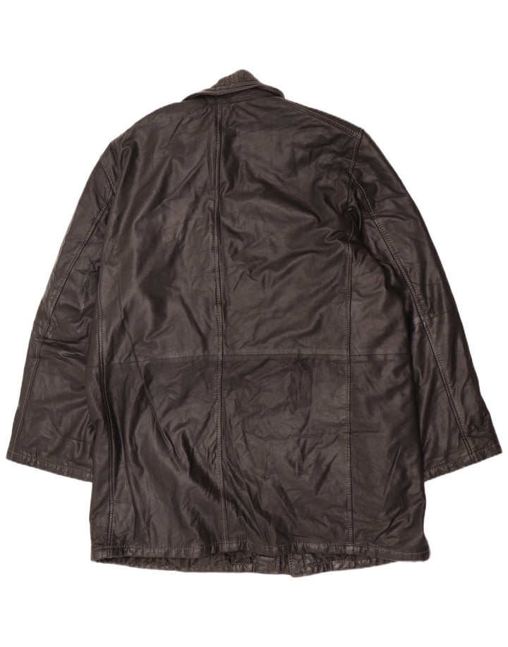 Cappotto in pelle vintage da uomo IT 58 4XL Pelle nera