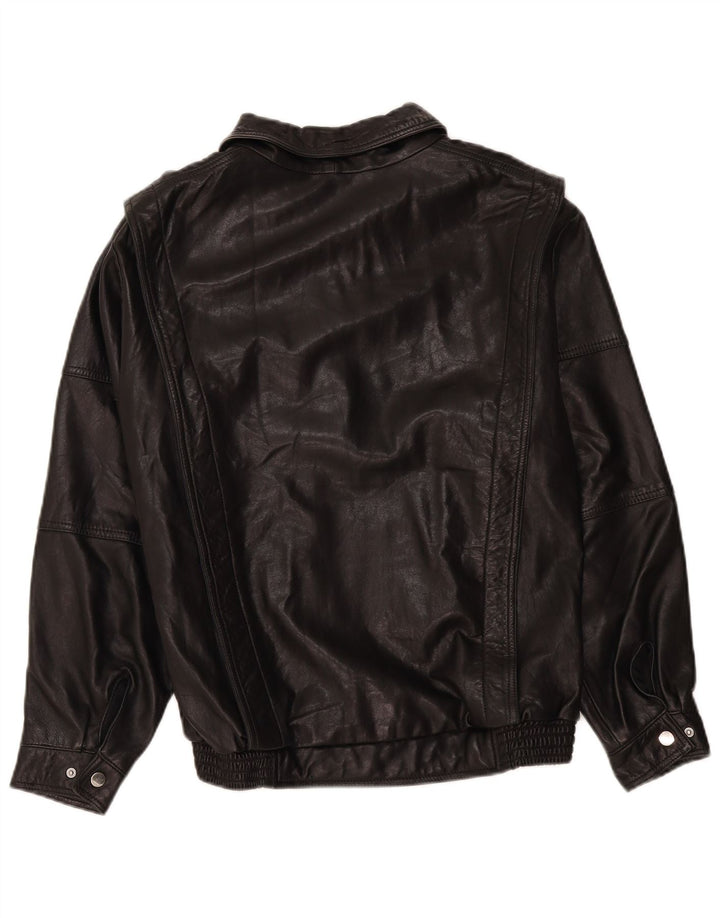 Giacca in pelle da donna Zara UK 14 media nera