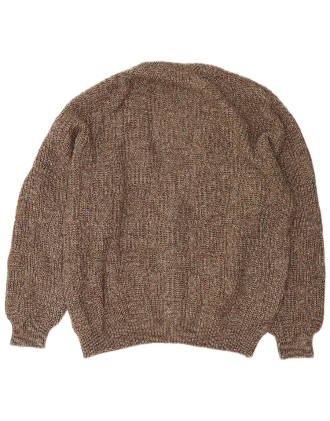 Maglione cardigan da uomo vintage grande marrone screziato
