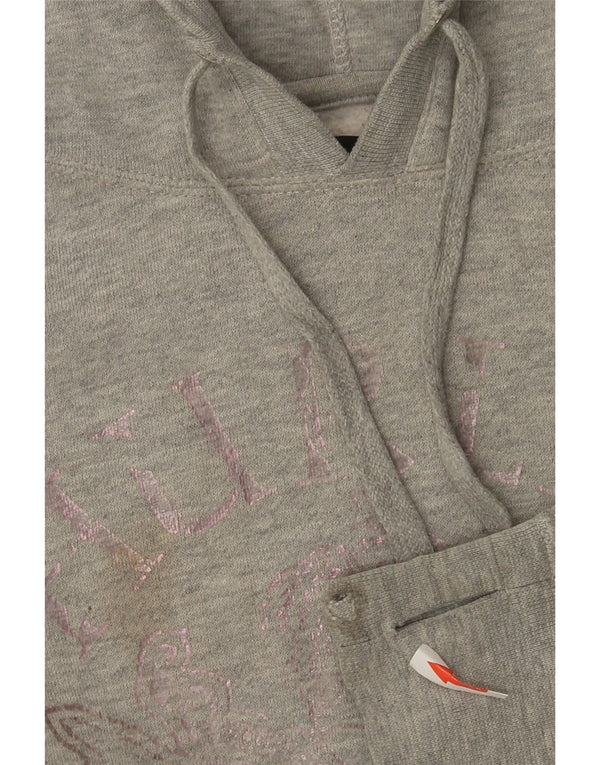 Felpa con cappuccio grafica Hurley da donna UK 10 Small Cotone chiazzato grigio