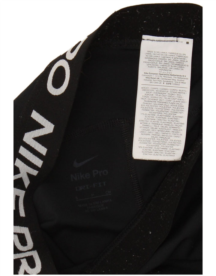 Leggings grafici Nike Dri Fit Crop da donna UK 8 piccoli poliestere nero