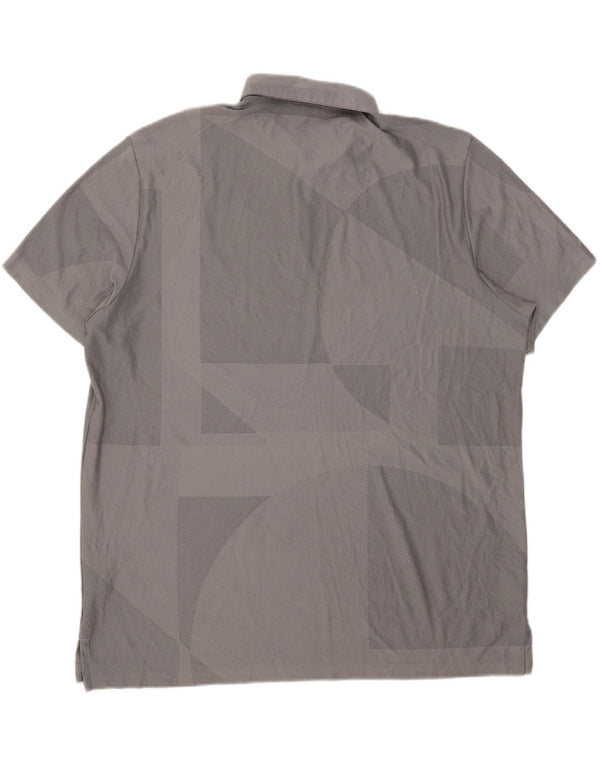 Polo Adidas da uomo vestibilità ampia 2XL poliestere geometrico grigio