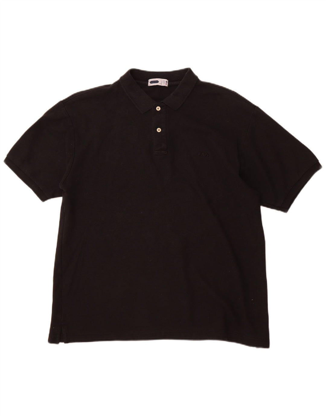 FILA Mens Polo Shirt Large Black Cotton