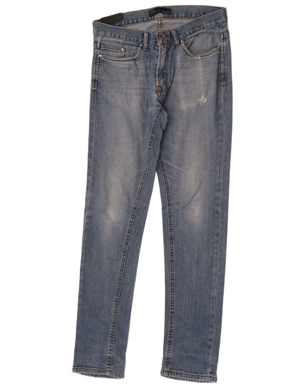 Jeans slim da uomo Zara EU 42 Large W32 L34 Blu