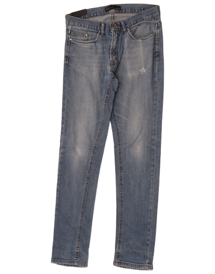 Jeans slim da uomo Zara EU 42 Large W32 L34 Blu