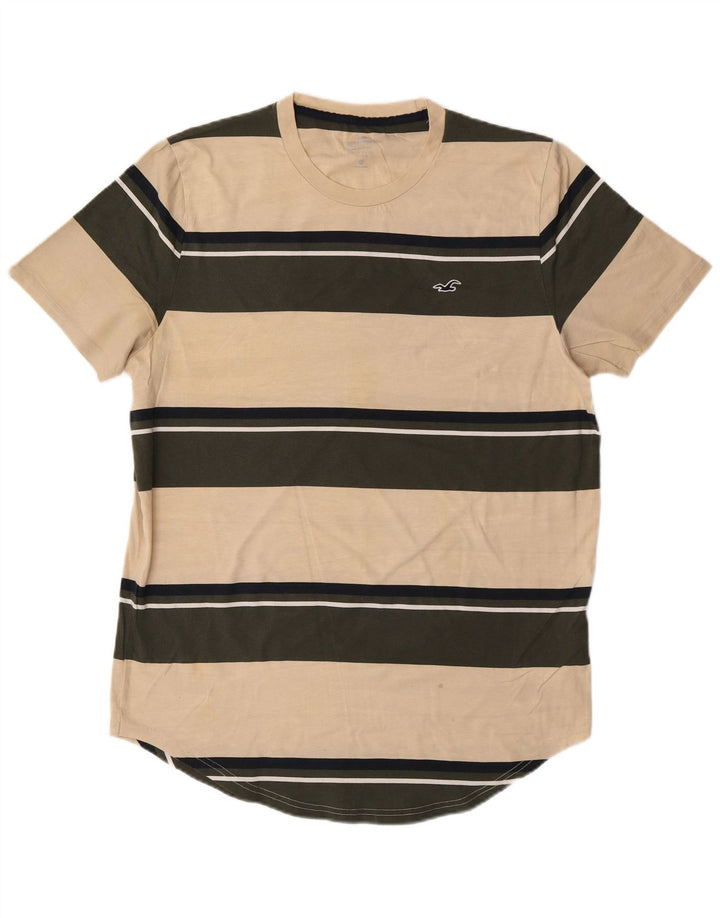 T-shirt da uomo HOLLISTER Top XL in cotone a righe beige