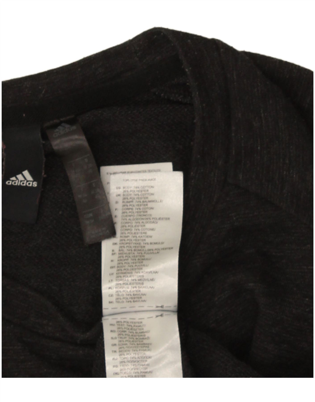 Felpa corta da donna Adidas UK 12/14 media nera screziata