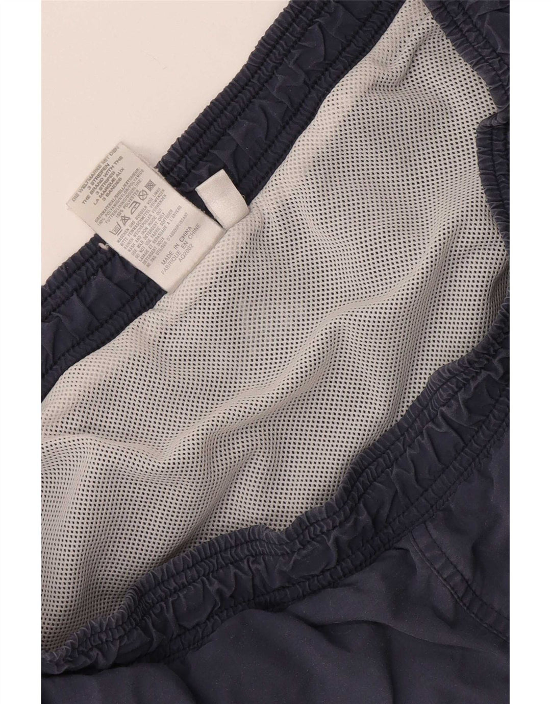 Pantaloncini sportivi grafici da uomo Adidas Medium blu navy color block in poliammide