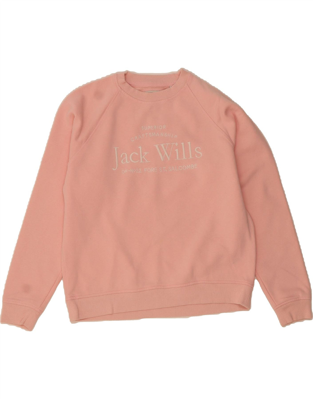 JACK WILLS Womens Oversized Graphic Sweatshirt Jumper UK 12 Medium  Pink Vintage Jack Wills and Second-Hand Jack Wills from Messina Hembry 