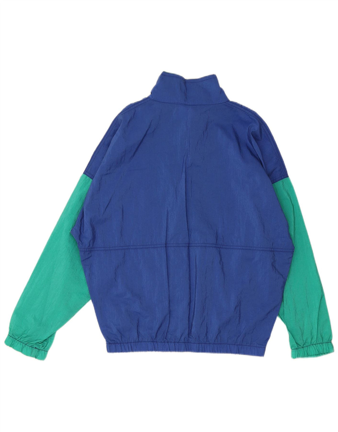 Giacca sportiva da uomo vintage pullover XL blu color block in poliammide