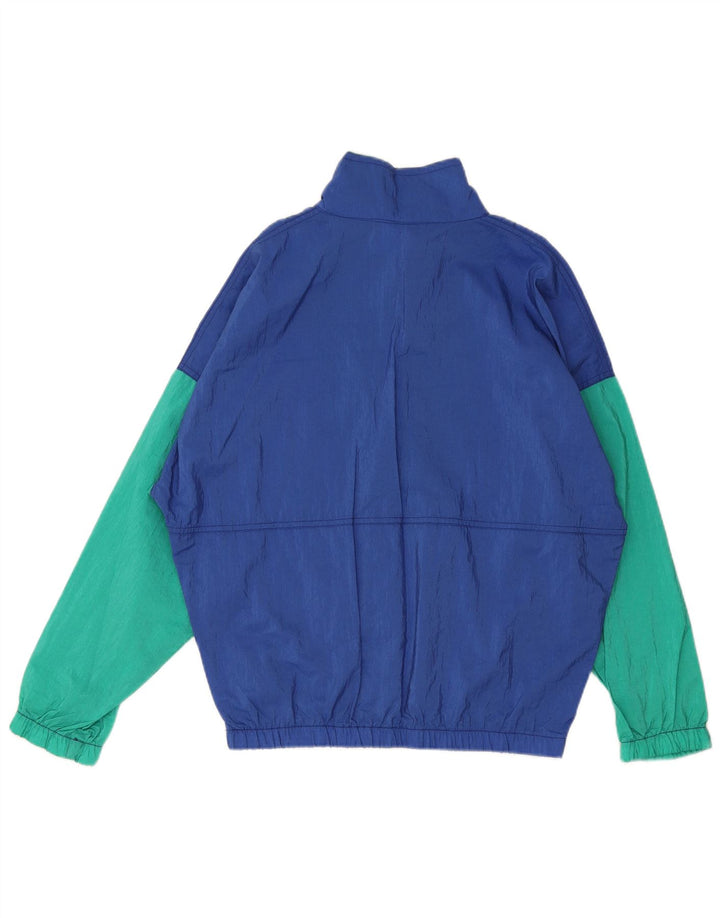 Giacca sportiva da uomo vintage pullover XL blu color block in poliammide