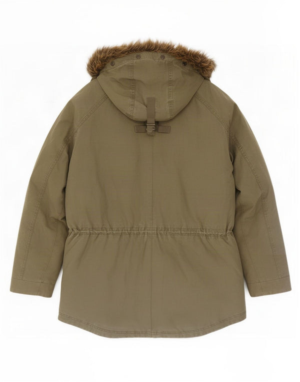Timberland Mens Hooded Parka Jacket UK 38 Medium Khaki