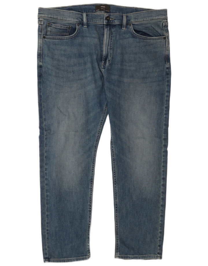 Jeans slim da uomo Marks & Spencer W40 L29 cotone blu