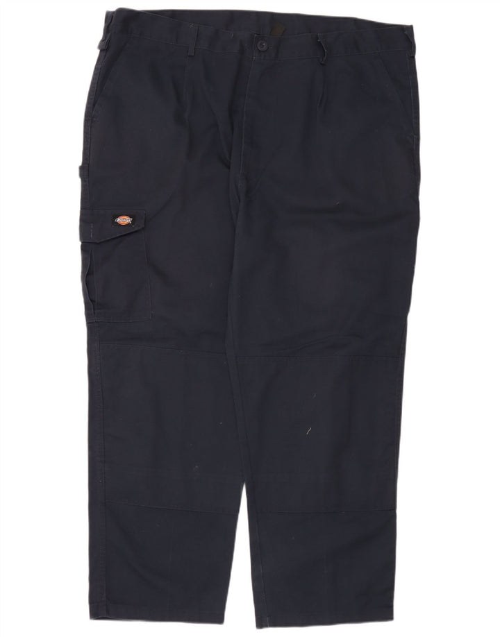 Pantaloni cargo dritti da uomo Dickies W44 L28 poliestere blu navy