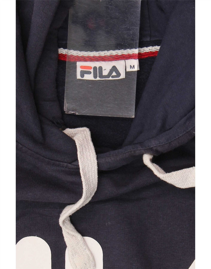 Felpa con cappuccio grafica da uomo Fila media blu navy