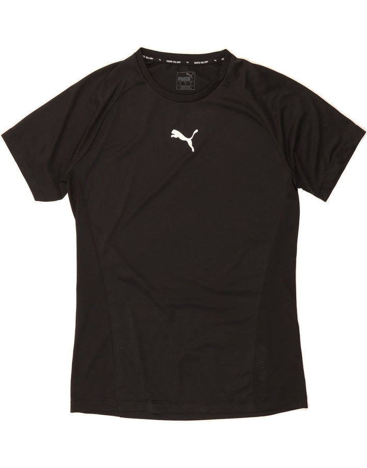 PUMA Mens T-Shirt Top Medium Black Polyester Vintage Puma and Second-Hand Puma from Messina Hembry 