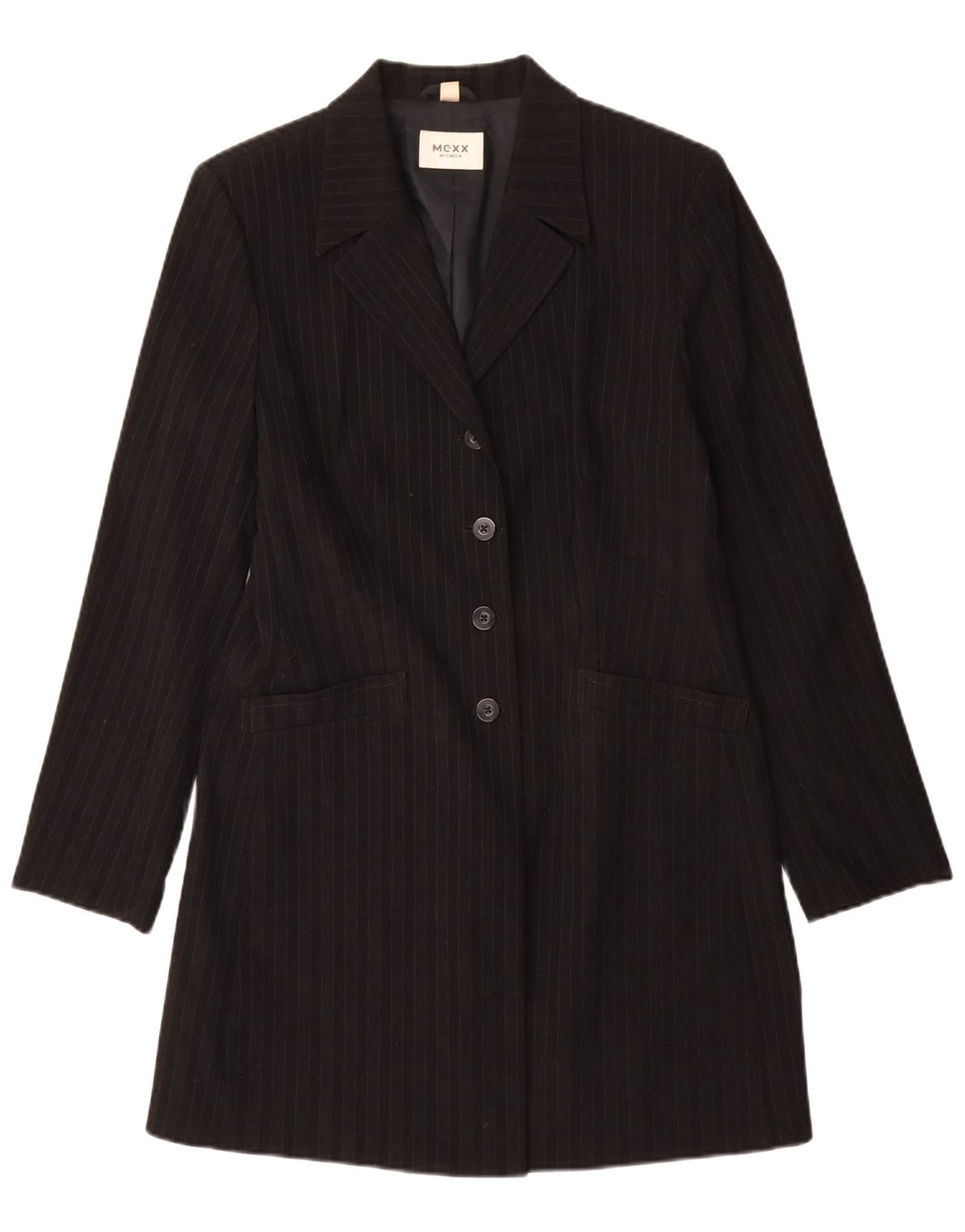 Cappotto da donna Mexx UK 16 Grande poliestere a righe nere