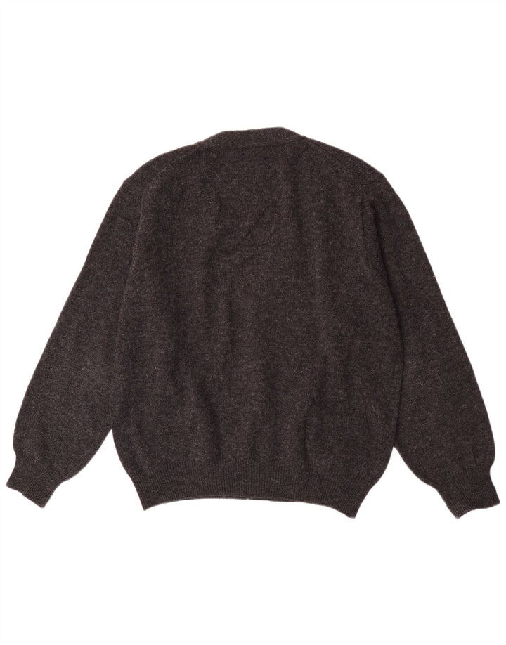 Maglione Cardigan Uomo Benetton IT 52 Large Grigio Lana Vergine