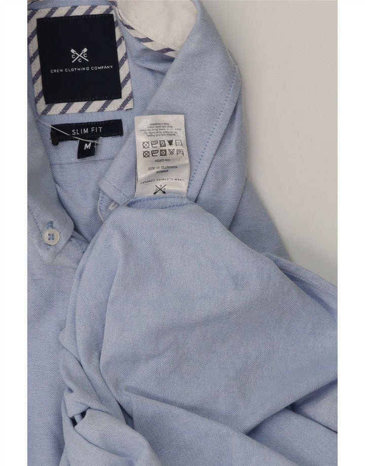 CREW CLOTHING Camicia da uomo slim fit in cotone blu medio