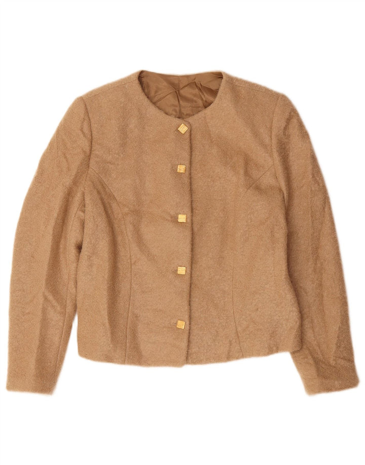 Giacca blazer vintage da donna a 5 bottoni UK 14 beige medio