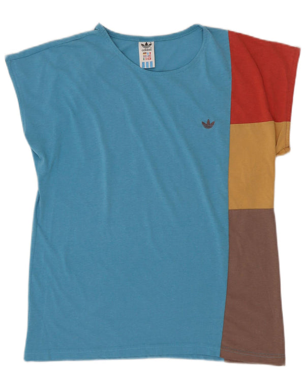 Maglietta da donna Adidas Top UK 14 Large Blu Colourblock