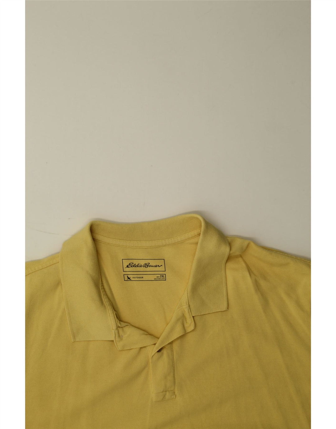 EDDIE BAUER Mens Polo Shirt 2XL Yellow Cotton Vintage Eddie Bauer and Second-Hand Eddie Bauer from Messina Hembry 