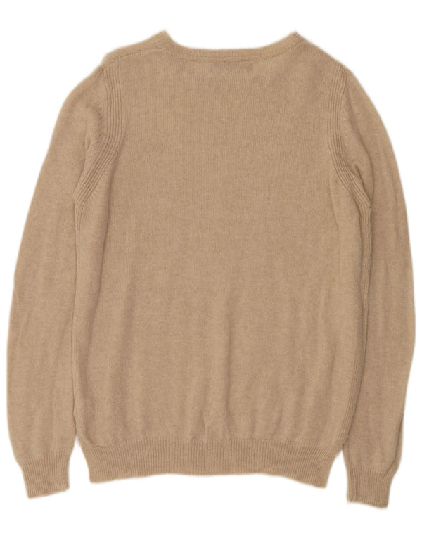 Maglione da donna Marks & Spencer con scollo a barca UK 14 Large Beige Lana