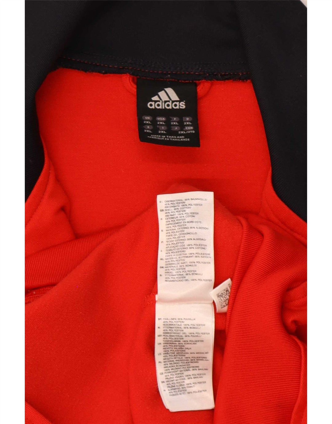 Giacca da ginnastica grafica da uomo Adidas 2XL rossa in cotone color block