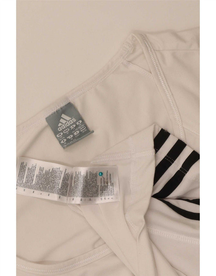 T-shirt da donna Adidas Top UK 12/14 poliestere color block bianco medio