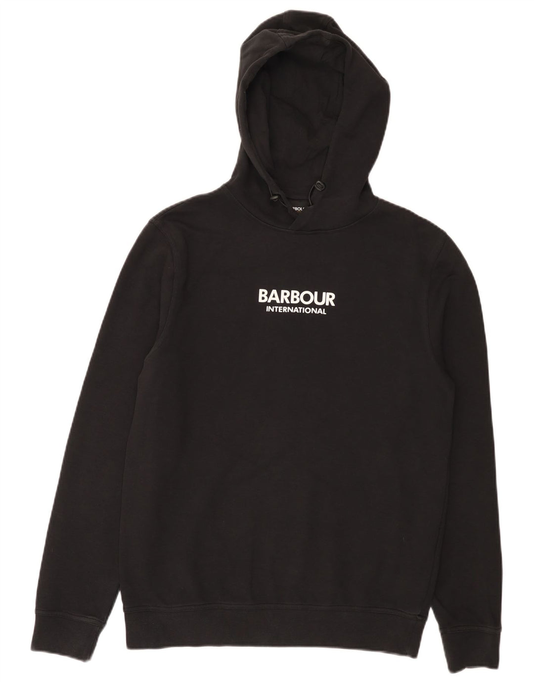 Maglione con cappuccio grafico da uomo Barbour piccolo in cotone nero