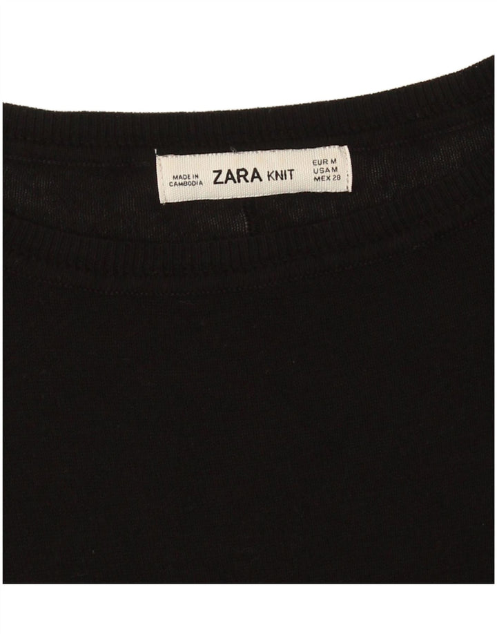 Maglione maglione oversize con scollo a barca lungo e lungo da donna Zara UK 14 medio nero