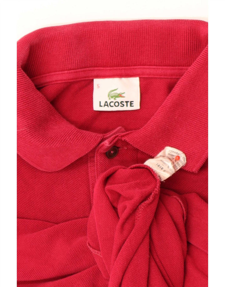 Polo da uomo a maniche lunghe Lacoste taglia 5 grande in cotone rosso