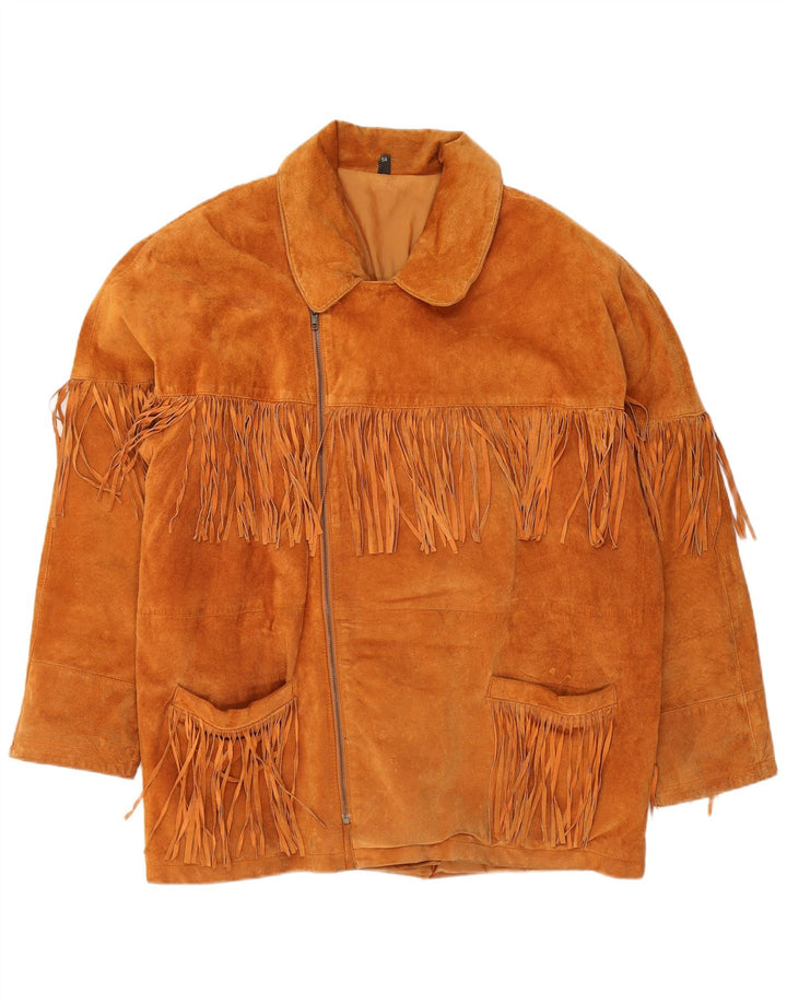 Giacca in pelle scamosciata da uomo VINTAGE EU 54 2XL in pelle marrone