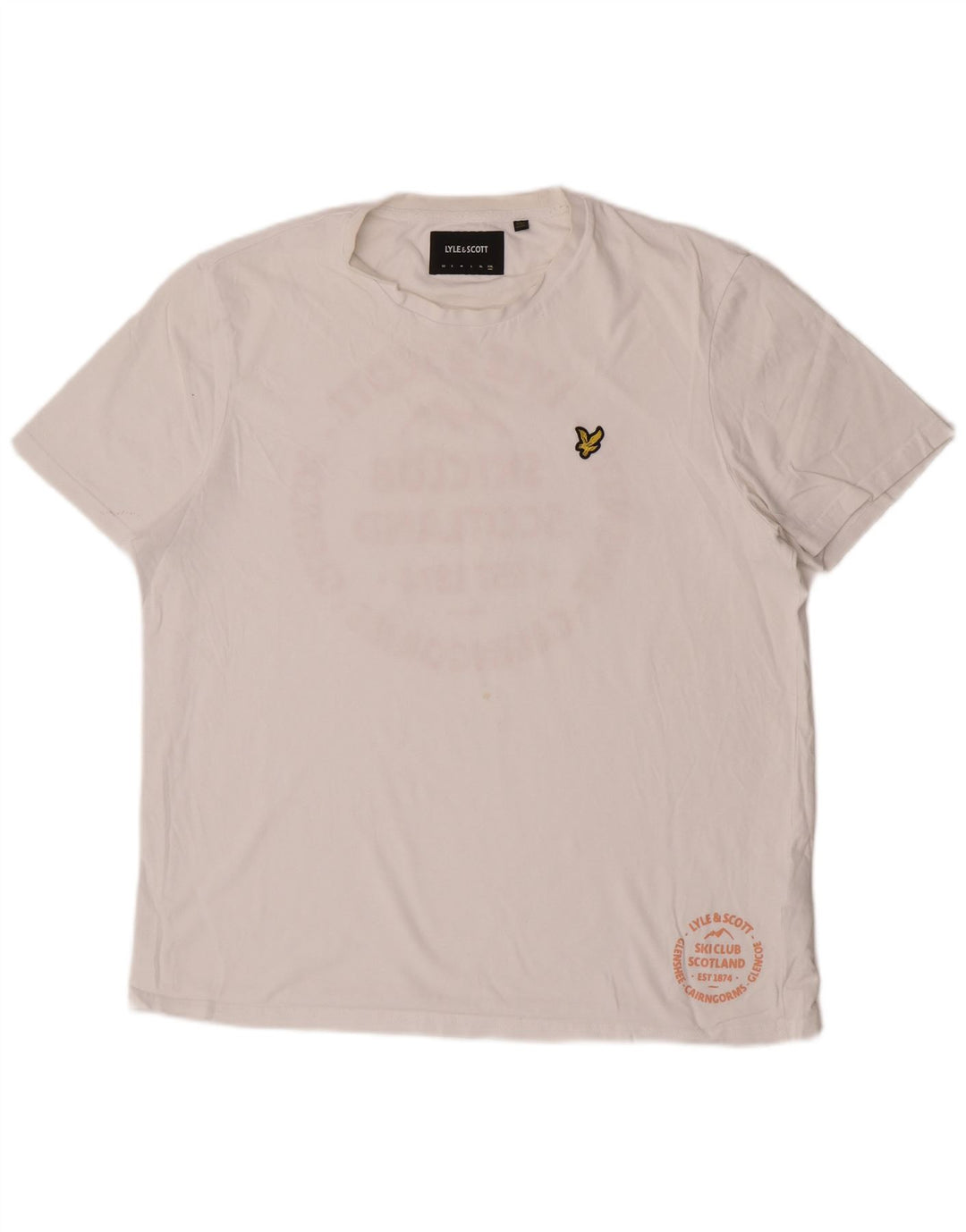 T-shirt grafica da uomo Lyle & Scott Top 2XL cotone bianco