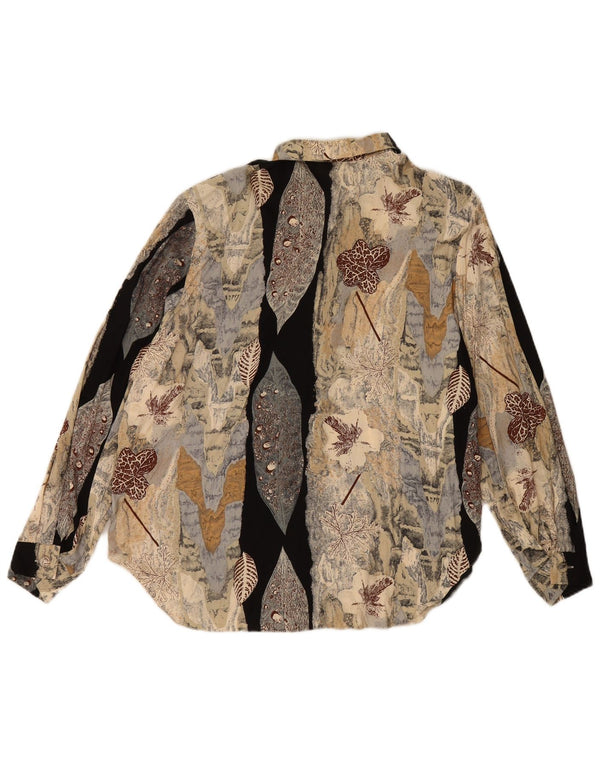 Camicetta camicia vintage da donna UK 18 XL floreale multicolore