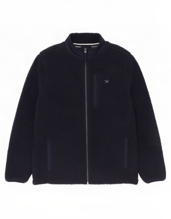 Crew Clothing Giacca in pile da uomo UK 42 XL Poliestere blu navy