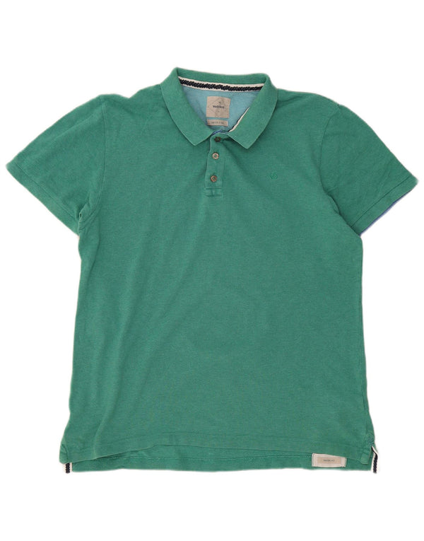 WHITE STUFF Polo da uomo grande in cotone verde